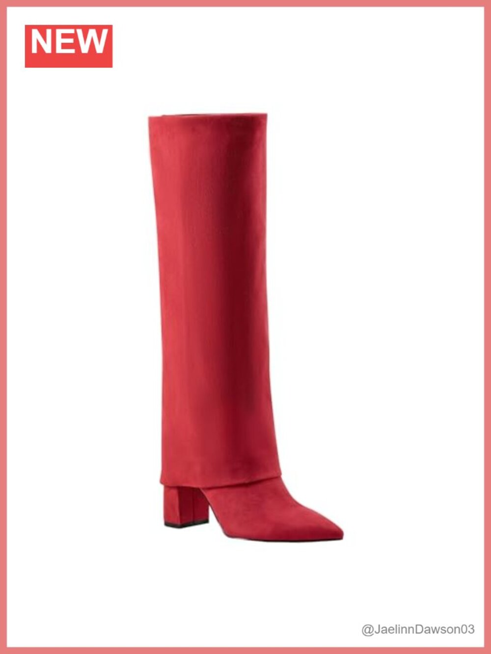 Faux Suede Knee High Block Heel Dress Boots